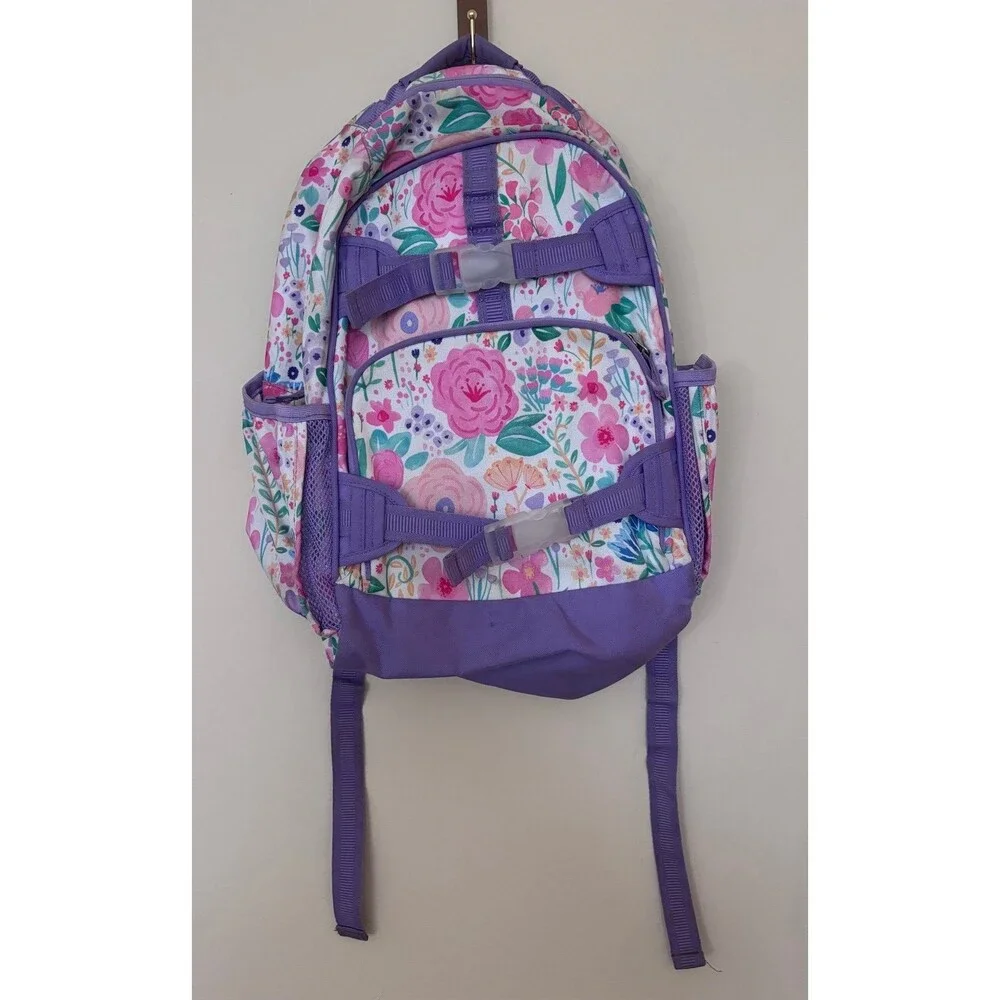 Pottery Barn Kids Mackenzie Floral Backpack Pink Purple Girls School Bag